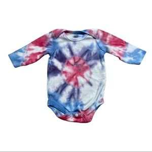 0-3 Month Tie Dye Onesie Long Sleeve Pink Purple